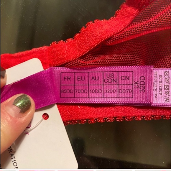 NWT red Agent Provocateur Grace lace bra 32DD - Picture 8 of 8